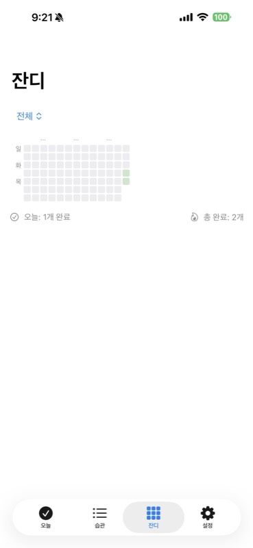 HabitFlow iPhone 잔디